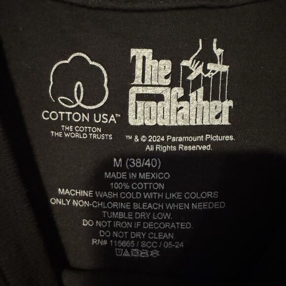 The Godfather Men's Black Medium Graphic T-Shirt Paramount Pictures Movie Tee - Picture 3 of 6